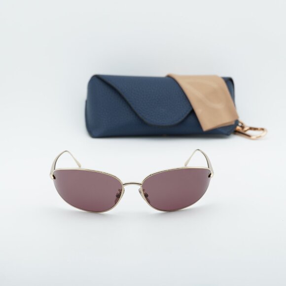 Loewe LW40164U 32U Oval Sunglasses – Gold\\Purple main image 5